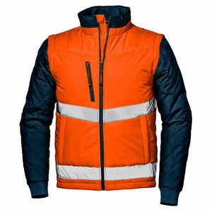 蓝色安全夹克反光道路冬季安全夹克Hi Vis工作服OEM高能见度工作服 - Product Image 2