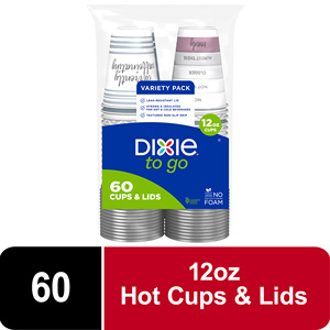Tek kullanımlık 12 oz çok renkli kağıt bardak 60 sayım paketi gitmek için Dixie - Product Image 6