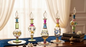 Đầy Màu sắc handmade Ai Cập chai nước hoa thủy tinh vàng-sơn <span class=keywords><strong>Pyrex</strong></span> nghệ thuật | sang trọng trang trí nội thất & Boutique Bộ quà tặng - Product Image 2