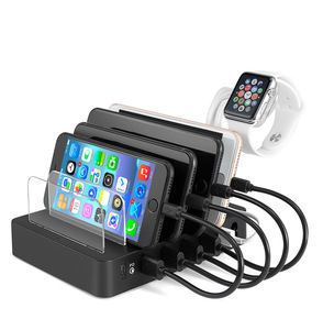 Ilepo 60W 6 Port Multi USB Ladegerät für Mobiltelefone, Desktop Quick Charge 3.0 Schnell ladegerät USB Dock Station - Product Image 1