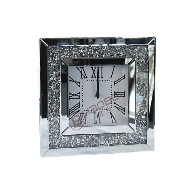 WC93 Zerdrückter Diamant Kristall Wanddekor Wohnzimmer Tisch Stehende oder an der Wand Angebrachte Dekorative Uhr