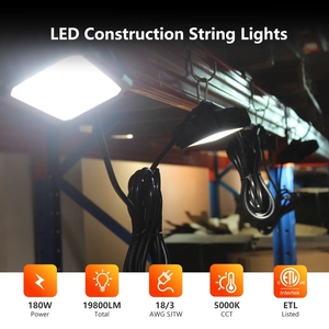 100FT sjtw 180W 19800 Lumen ETL ไฟเส้น LED ทำงานชั่วคราวสำหรับการก่อสร้าง - Product Image 4