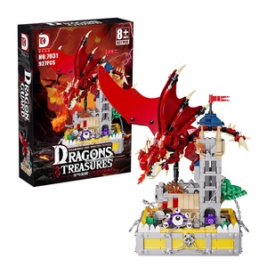 Yüksek kaliteli DK7031 monte 3D modeli MOC Mini tuğla sihirli dünya ejderha ve hazine yapı taşı şekil çocuk için oyuncak hediye - Product Image 1