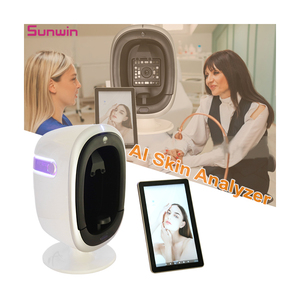 Analizador facial inteligente 3D portátil, máquina analizadora de detección de humedad de la piel, Analizador de detector de piel de cara completa para salón de belleza