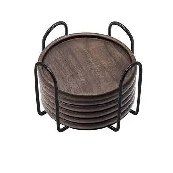 호두 다크 우드 코스터 도매상 목재 테이블 매트 및 패드 천연 나무 코스터의 맞춤형 디자인 수출자