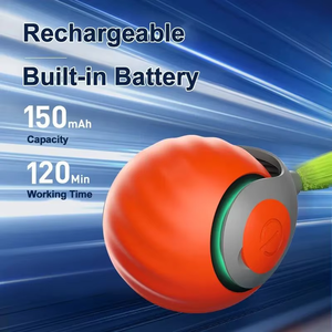 Hot New 360 ° thông minh tự động cán bóng mèo đồ chơi có thể sạc lại tương tác Silicone đồ chơi với lông trêu ghẹo cho chó chơi - Product Image 4