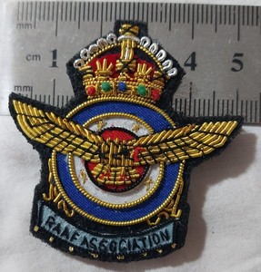 Custom Hand-Made Silver Bullion Wire Embroidered <strong>Badges</strong> High Quality Sew-On for Uniforms Regalia Accessories Hand-Made <strong>Pakistan</strong>