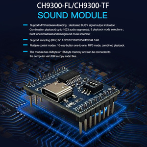 Mô-đun Máy nghe nhạc MP3 CH9300-FL-16M với 4Mb USB có thể tải xuống 10 IO điều khiển cổng nối tiếp cho các sản phẩm âm thanh tự làm - Product Image 2