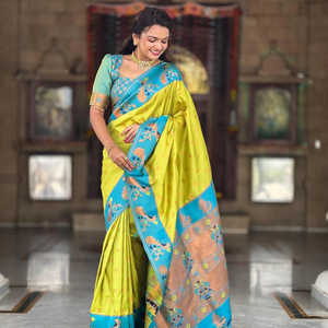 Paithani yumuşak ipek Saree toptan fiyat hindistan - Product Image 1