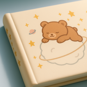 Labon dễ thương gấu pu da máy tính xách tay trẻ em phim hoạt hình vuông nhật ký tùy chỉnh bé Tạp Chí Quà Tặng OEM ODM - Product Image 4