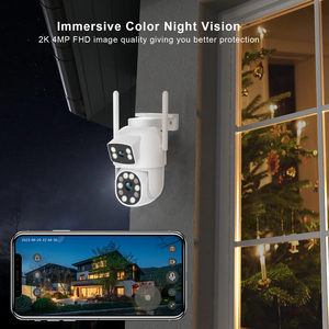 4G Sim kart 6MP güneş Cctv kamera çift Lens çift ekran Ai insan otomatik izleme kablosuz CCTV açık Wifi Ptz kamera - Product Image 5
