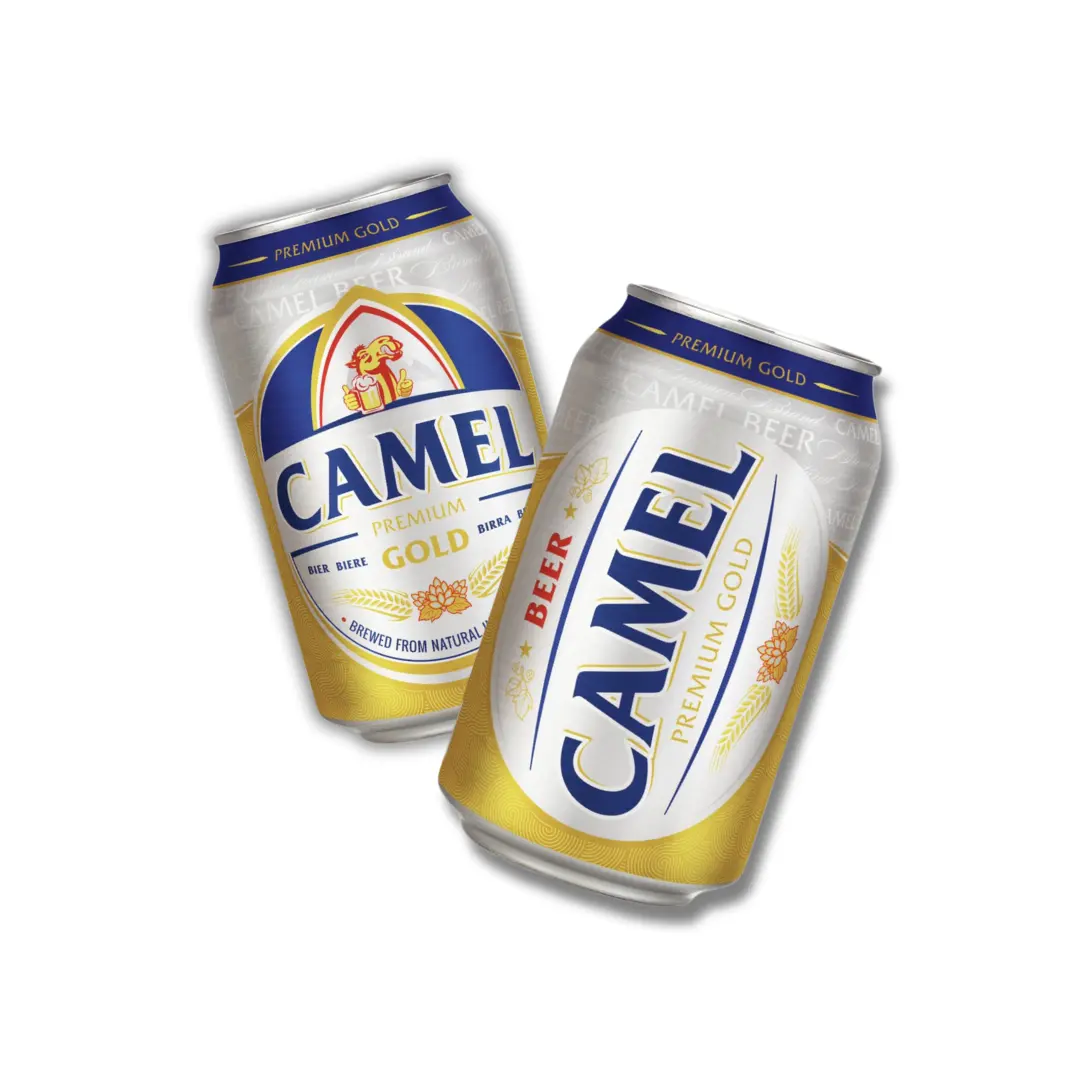 Yüksek kalite OEM özel etiket olabilir kalaylı 330ml Lager deve bira ile Premium kalite ve ucuz fiyat