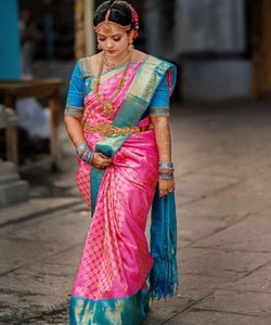 ผ้าส่าหรีผ้าไหม Banaras สำหรับใส่ทำงานและเสื้อเบลาส์สำหรับปาร์ตี้หรูหราสวมใส่งานแต่งงาน