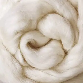 BOM Super Chunky 66s 100% Merino Wool Top Roving Fio Grosso branco Raw para Handmade