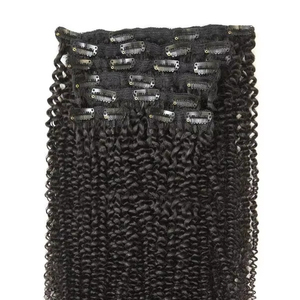 Premium kalite Jerry kıvırcık çift çizilmiş 7 adet Set klip uzatma tek donör tapınak hint kıvırcık hizalanmış kalın hacim saç - Product Image 1