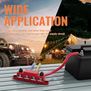 250A 12V Bus Bar 3/8&quot; Power Distribution Block 4 Studs Junction Block Automotive Marine Battery <strong>Busbar</strong> Terminal Block - Product Image 6