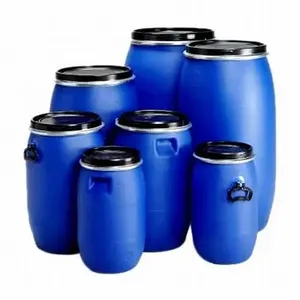 新しいデザイン55ガロンドラムロックリングボルト付きブルーバレル食品グレードバケット<span class=keywords><strong>Hdpe</strong></span>プラスチック2005001000リットルバレルフック付き - Product Image 1