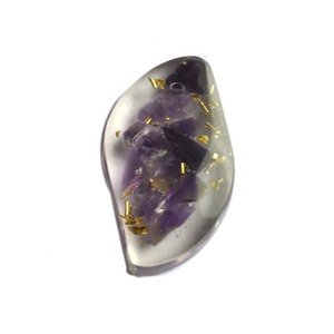 Indian Semi-Precious Stone Craft Semi-Precious Stone Crafts Green <strong>Jade</strong> Triangle Cut Orgonite Cabs for EMF Protection - Product Image 6