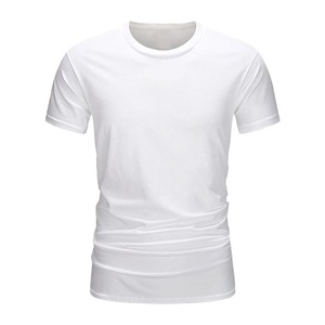 男士夏季超柔白色t恤男士短袖莫代尔柔性t恤白色基本休闲 - Product Image 5