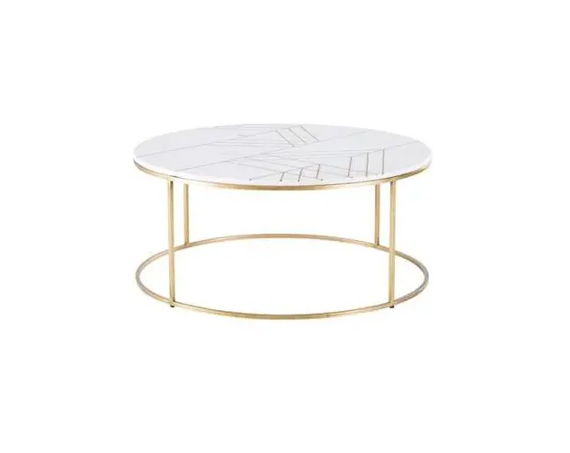 Мебель для домашнего декора, кофейный столик для ресторана, отеля, с железным каркасом для труб и мраморной круглой формы, золотистая основа