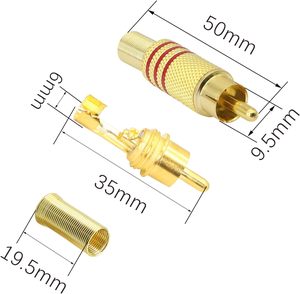 <strong>RCA</strong> Audio Plug, AV Stereo Coaxial Audio Solderless Adapter for Conversion Between Audio Device Interfaces - Product Image 4