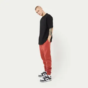 定制高品质重磅棉o领男式t恤基本韩版设计长款基本空白 - Product Image 4