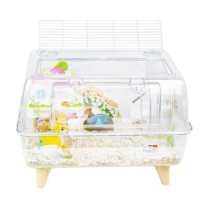 Özelleştirilebilir çevre dostu akrilik şeffaf büyük Hamster kafesi