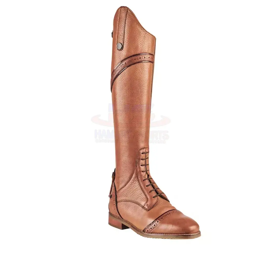 Equestrian Polo Long Zipper Boots Polo Men Horse Riding Tall Real Leather Riding Knee High Long Boots