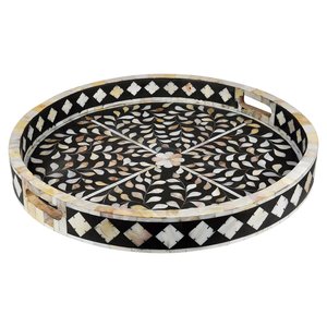Handmade MOP Sea <strong>Shell</strong> Tray Mother Pearl Inlay Tray for Serving Breakfast Food Fruit Coffee &amp; Tea Natural Crafts for Ramadan - Product Image 6