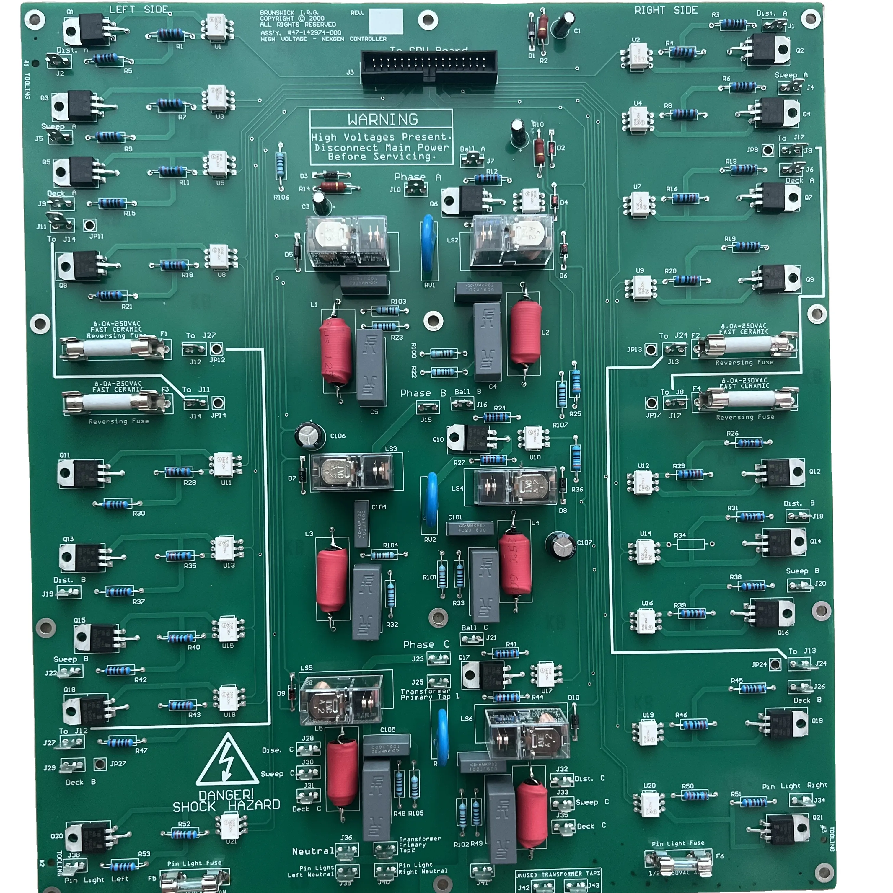 Nuevo Brunswick NexGen Tablero electrónico de alto voltaje Bowling GSX Pinsetter Caja de control Repuestos