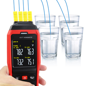 Termómetro termopar K/J/ T Datalogger Pantalla de 4 canales con registro de datos en tiempo real Alarma visible y compensación ADJ