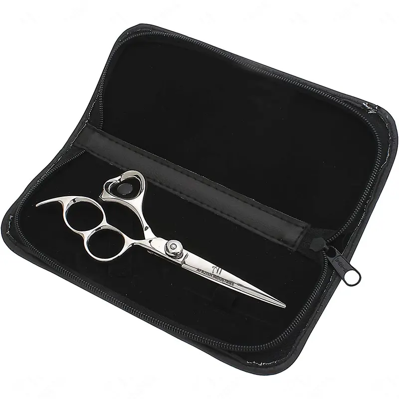 Tesoura de barbeiro com 3 dedos, Tesoura de corte de cabelo Tesoura profissional personalizada para barbeiro e outros usos com bolsa