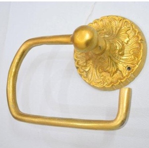 家庭用またはアートルーム用の丸いリング付きのモダンな高級花の金属製トイレロールホルダー箱入りバスルーム装飾