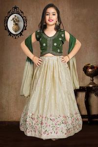 设计师花式无袖粉色网布儿童民族<span class=keywords><strong>Lehenga</strong></span> Choli Duppatta与Gota工作女孩的<span class=keywords><strong>Lehenga</strong></span> Duppatta