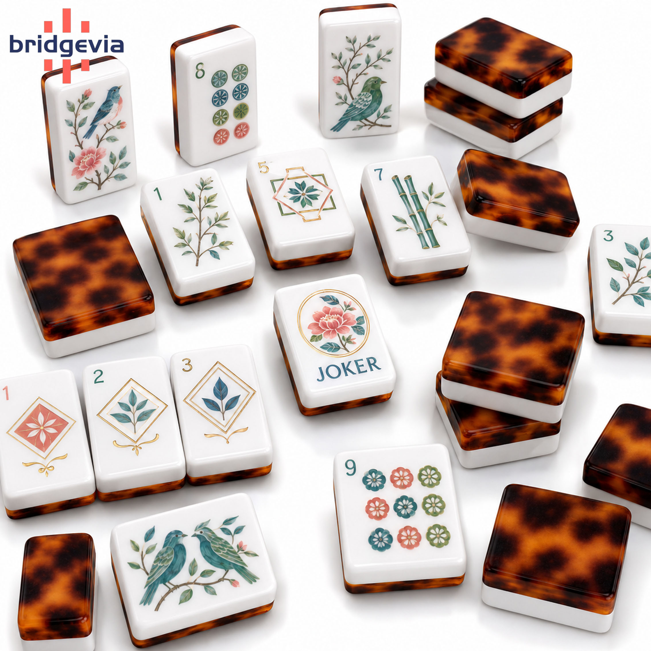 Tuiles de mahjong en écaille de tortue