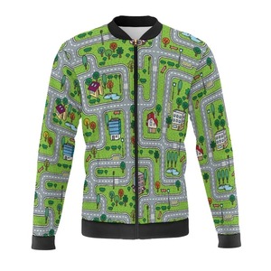 抽象艺术3d印花轰炸机夹克男男孩嘻哈超大衣服街头时尚酷拉链运动服男夹克