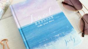 LABON A6 diario di viaggio Notebook fatto a mano il mio Design delle onde del mare personalizza il tuo taccuino di testo - Product Image 3