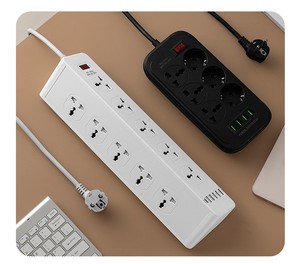 Enchufe de escritorio creativo multifuncional fila de agujeros universal USB tira de alimentación multiposición con precio asequible - Product Image 3