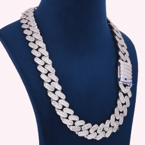 <strong>Deluxe</strong> Miami <strong>Chain</strong> for Men Hip Hop 20mm Baguette Lab Grown Diamond Cuban <strong>Chain</strong> Solid 14k Gold Iced Out Rapper Cuban Link - Product Image 2