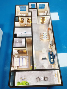 Modelo de escena interior 3D de arquitectura en miniatura moderna personalizada modelo de escala de edificio moderno de plástico - Product Image 2