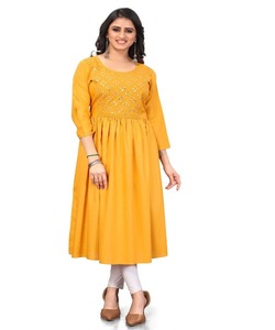 <strong>Designer</strong> <strong>Kurta</strong> With Embroidery Work Regular Sleeve Boat <strong>Neck</strong> New <strong>Designer</strong> Lowest Price ,market Surat Gujrat Ethnic Garment Apparel - Product Image 3