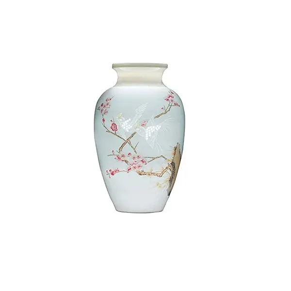 Vasos de flores em mármore para mesa, ornamentos decorativos modernos chineses pintados à mão com arranjos florais