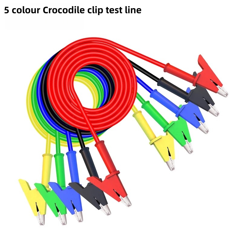 Línea de prueba con pinzas de cocodrilo de 5 colores.