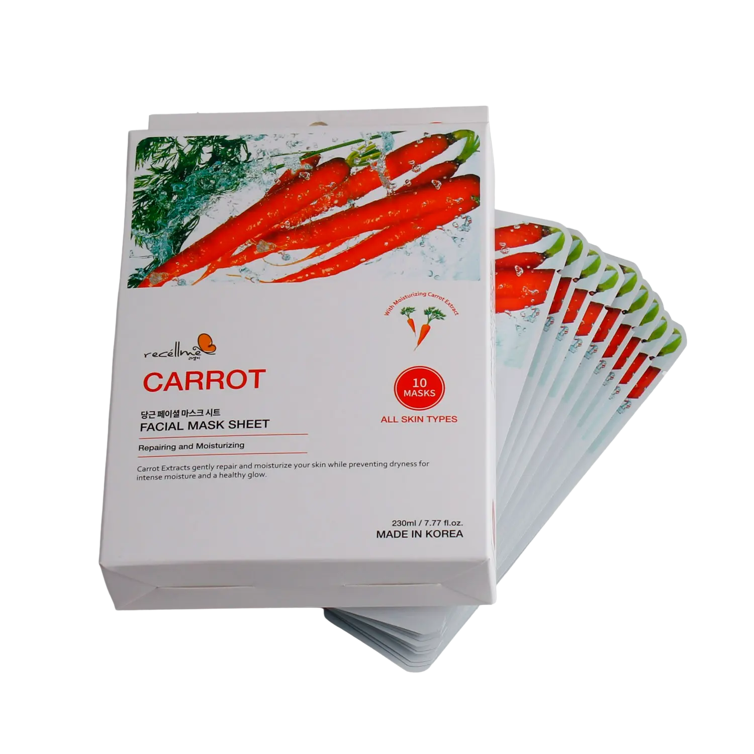 قناع ورقي للوجه من CARROT مستحضرات التجميل للعناية بالبشرة قناع الوجه من CARROT للترطيب والتحفيز وتحسين لون البشرة لجميع أنواع البشرة