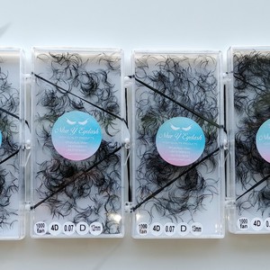 ขนตาต่อขนตาปลอมสำหรับต่อขนตาเพิ่มวอลลุ่มพร้อมพัดลมสีดำด้าน4D/1000 - Product Image 6