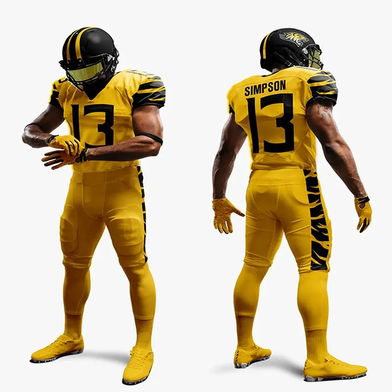 Divise da Football americano giovanile di alta qualità per l'allenamento indossano uniformi da football americano cucite di alta qualità