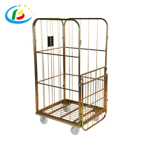 Tam güvenlik Metal mobil arabası depolama kafesi dört taraflı çamaşır yuvalama rulo özelleştirilebilir OEM taşıma çözümleri - Product Image 2
