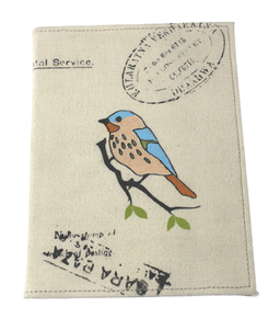 Handmade Recycled Cotton Paper <strong>Notebook</strong> A5 Multi <strong>Color</strong> Bird Screen Printed Hardcover <strong>Note</strong> Book Journal Refillable - Product Image 1