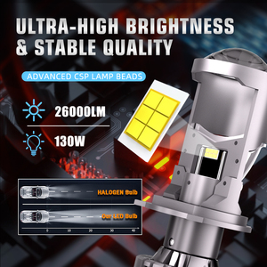 ไฟหน้ารถยนต์ที่สดใสเป็นพิเศษไฟสูงไฟต่ํา H4 เลนส์โปรเจคเตอร์ Bi-led ขนาดเล็กไฟหน้าแบบ LED - Product Image 6