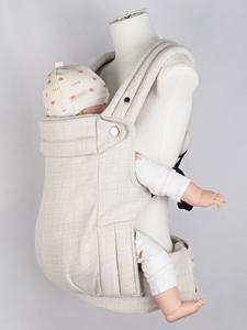 กระเป๋าอุ้มเด็กทารกผ้าลินินสีเบจอ่อนสไตล์ทันสมัยพร้อมกรอบผ้าฝ้ายนุ่มและพกพาได้สำหรับเด็กใหม่ - Product Image 2